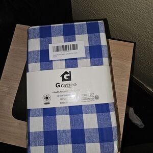 Gratico Blue and White Checkered Kitchen Towels
